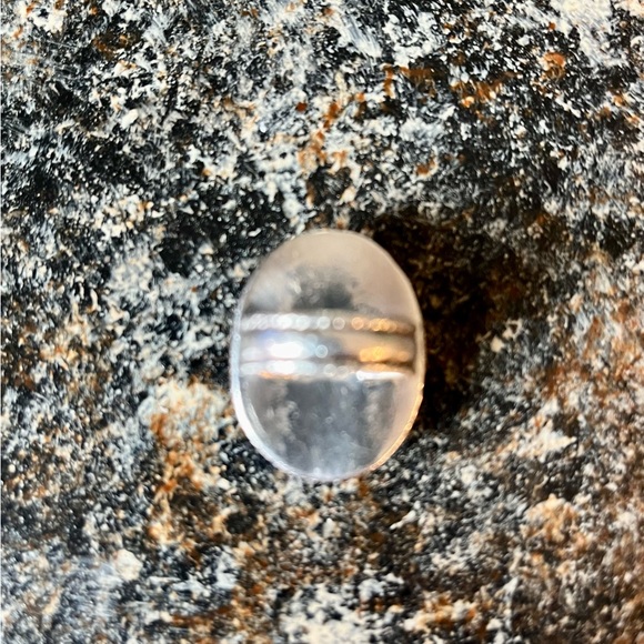 Ring Black and White Agate Stone Sterling Silver Ring - Picture 4 of 4